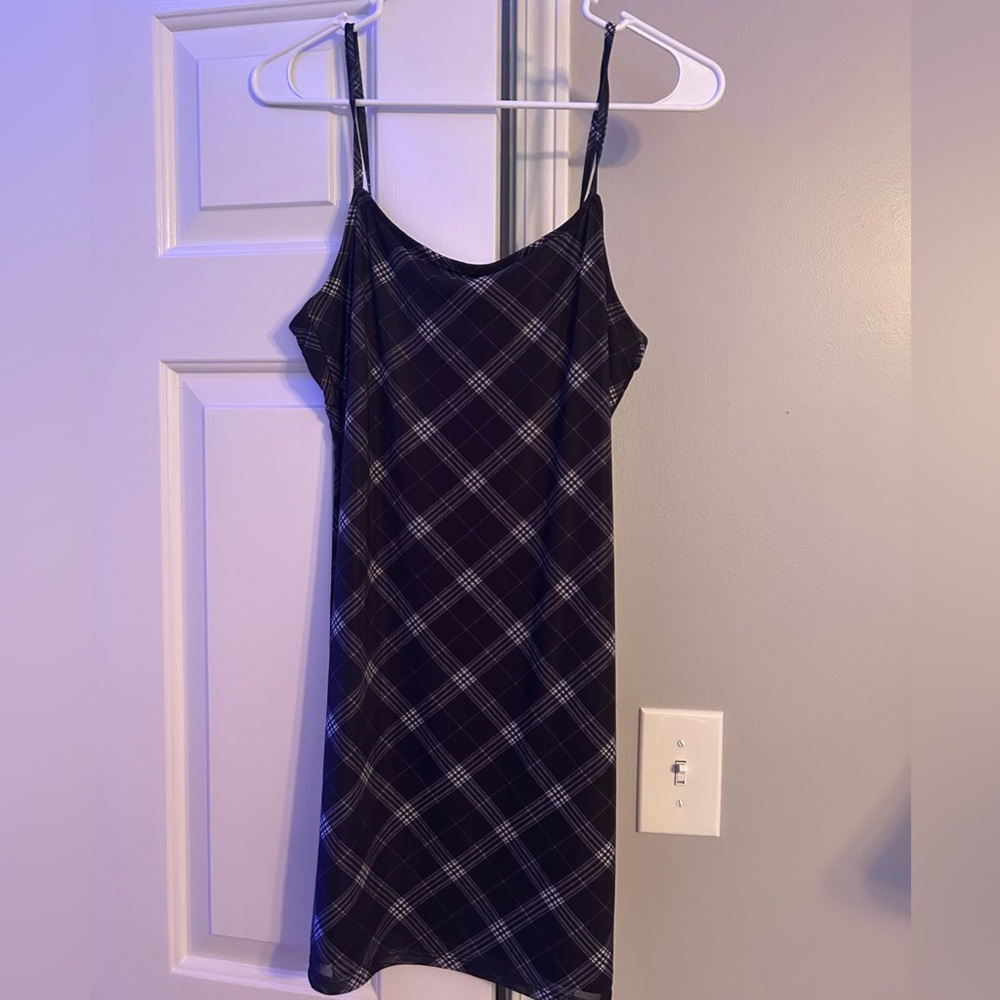 H&M Divided Black and White Checkered Dress